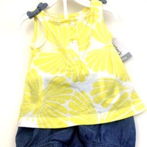 Carter's Baby Outift Size 9m Girls Matching 2pc Set Top Shorts Bottoms Infant